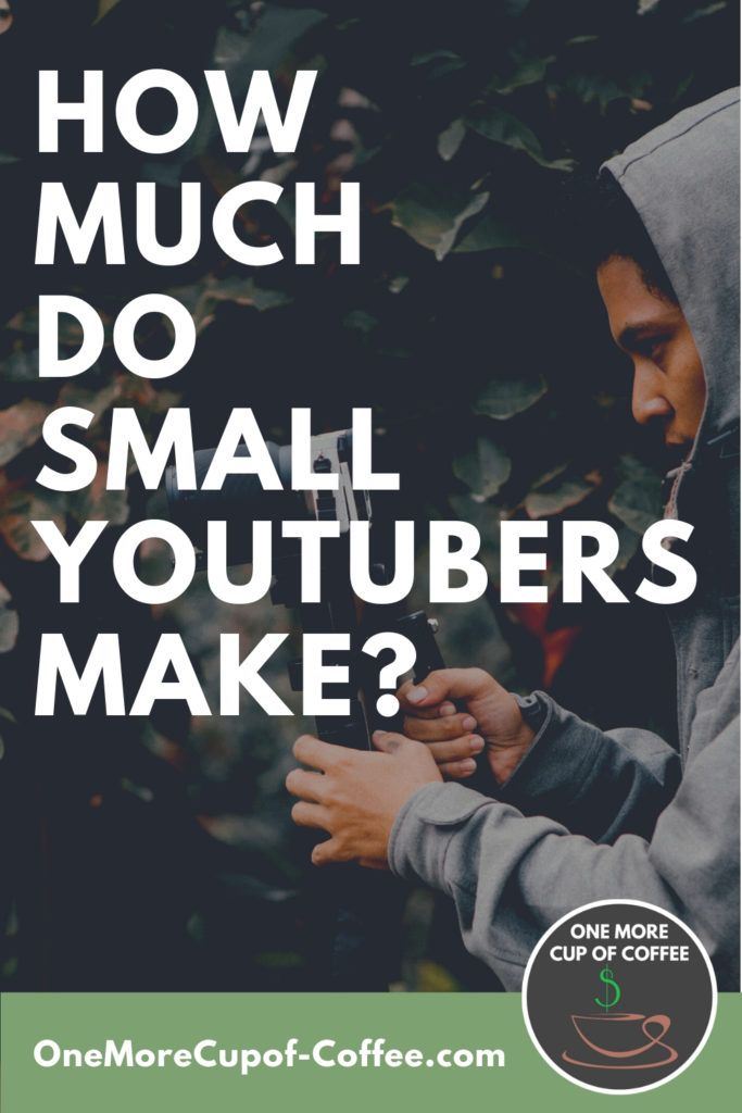 young man holding camera filming video with bold text title "how much money do small youtubers make?"