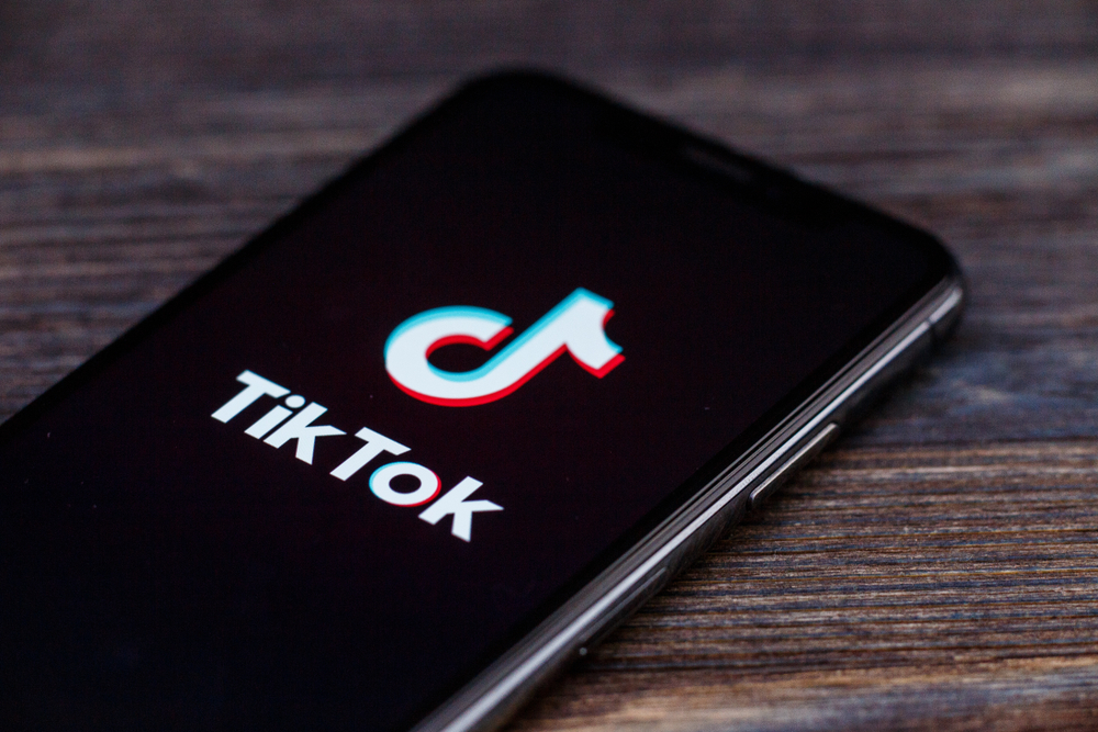 tiktok app open on android smarphone