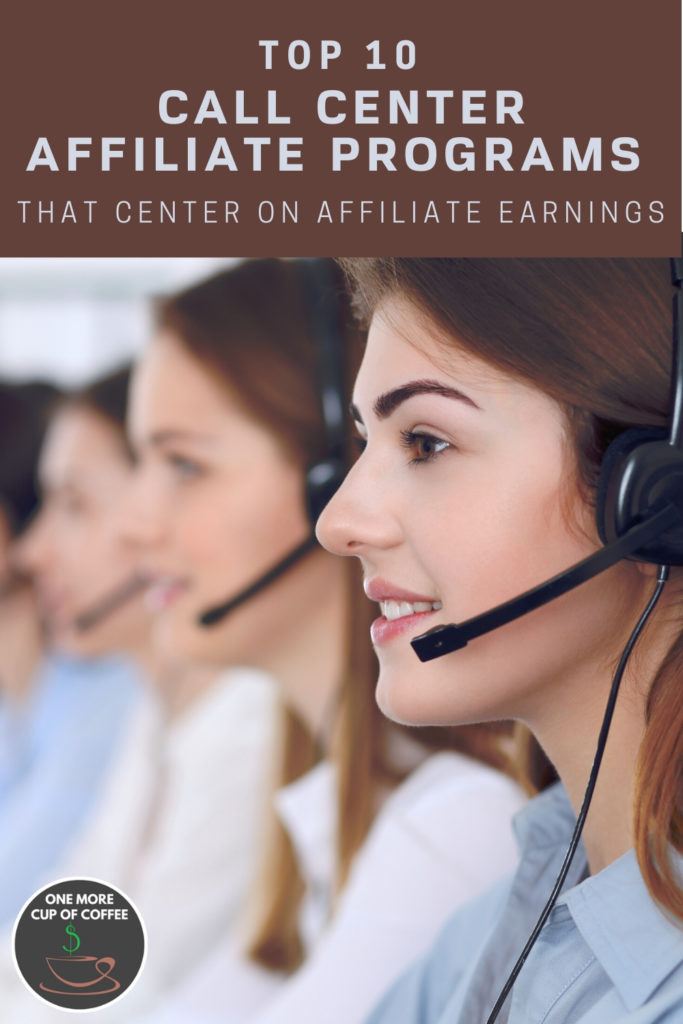 women call center agents lined up and at work, with text on top "Top 10 Call Center Affiliate Programs That Center On Affiliate Earnings"