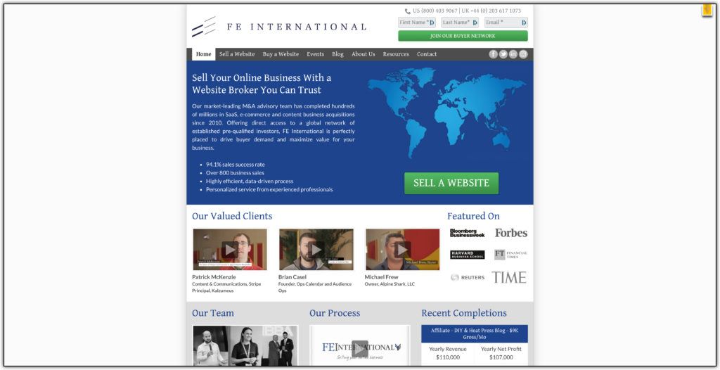 fe international website broker