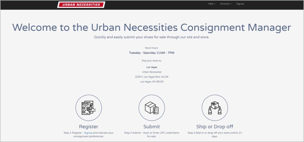 screenshot of unconsignment.com website