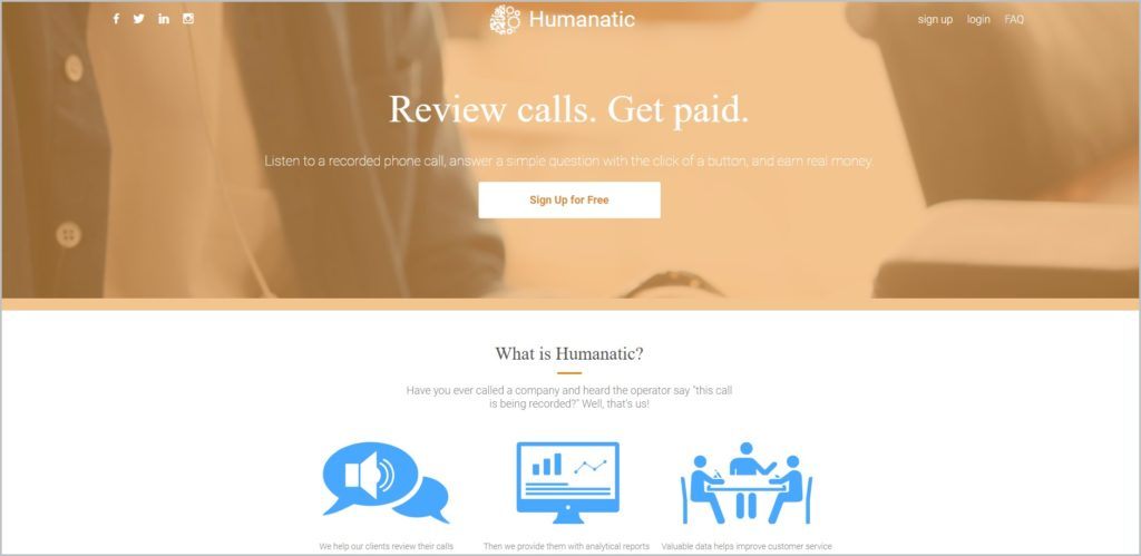 screenshot of Humanatic web page