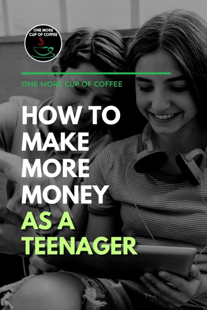 black and white image of a teenage boy and girl on their tablets, with text overlay "More Money As A Teenager"