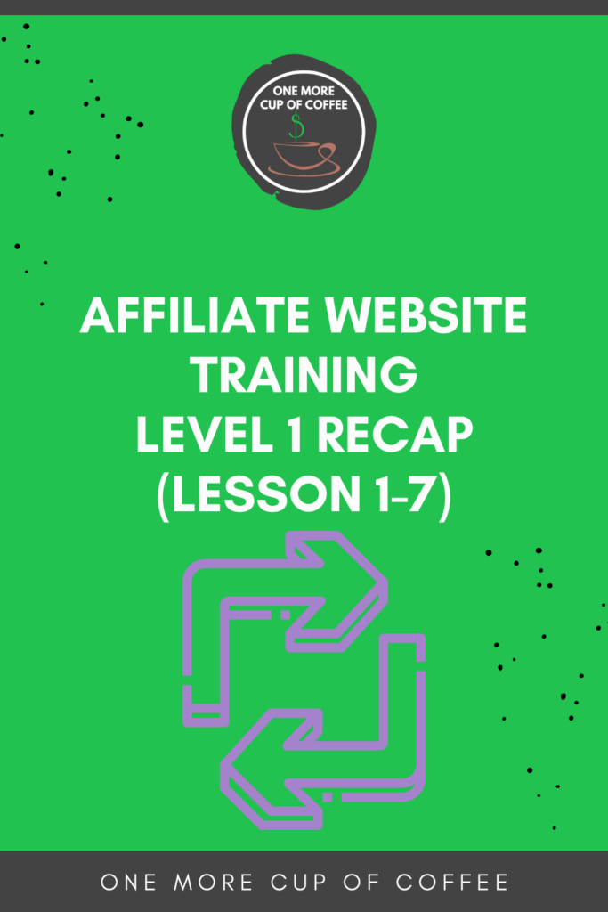 Affiliate Website Training Level 1 Recap (Lesson 1-7)