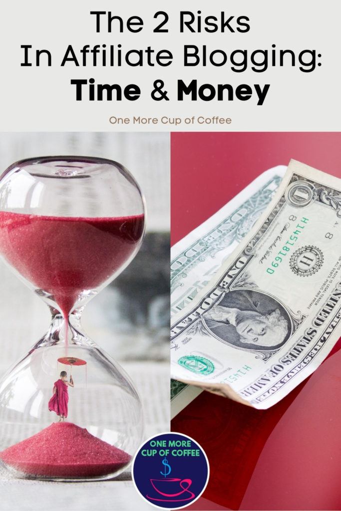 hour glass with red sand and dollars on red background. The risk of time and money