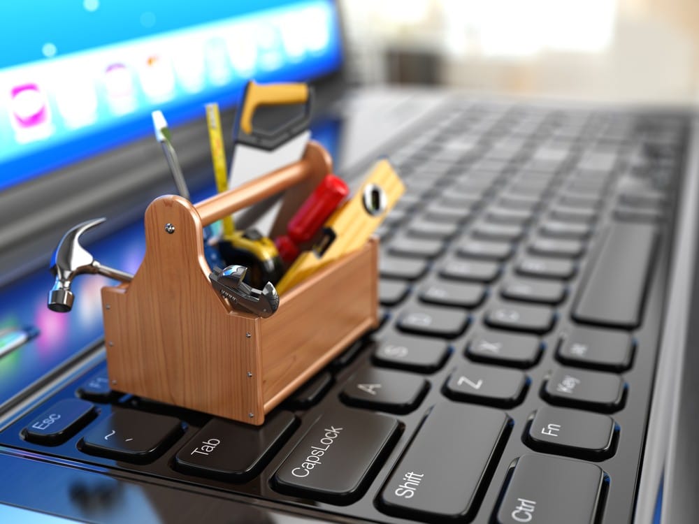 toolbox on computer keyboard