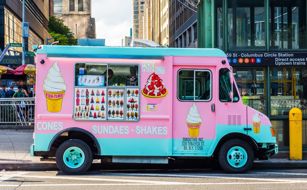 pink ice cream truck business in new york city