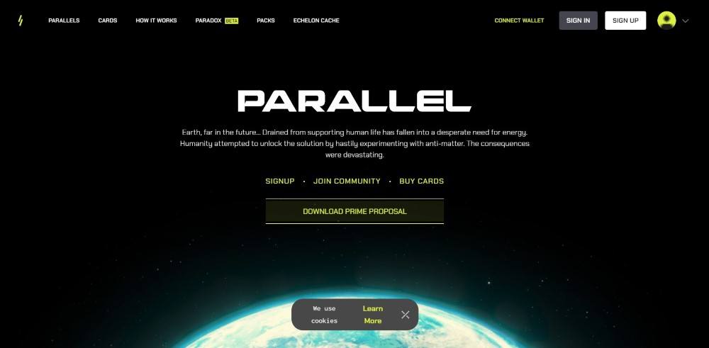 Parallel Alpha logo and basic information.