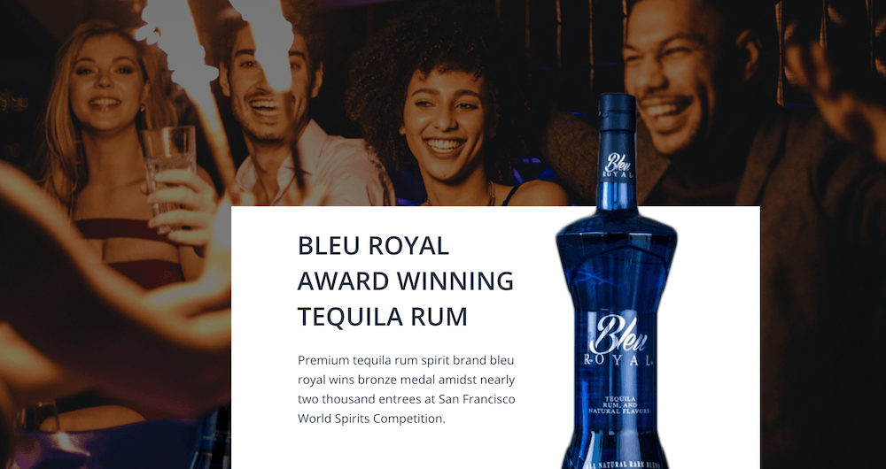 Four friends share a drink of Bleu Royal Award winning tequila