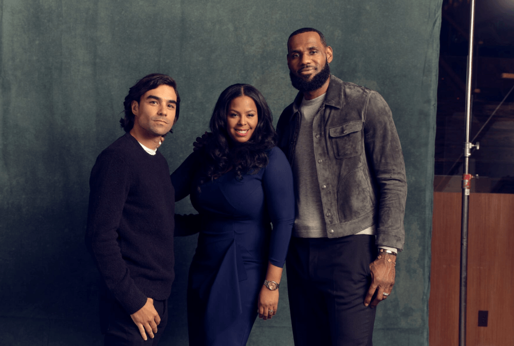 LeBron James poses with his Lobos 1707 cofounders.