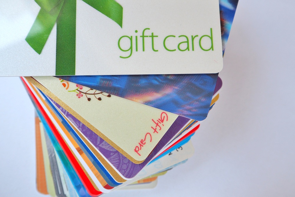 pile of used gift cards