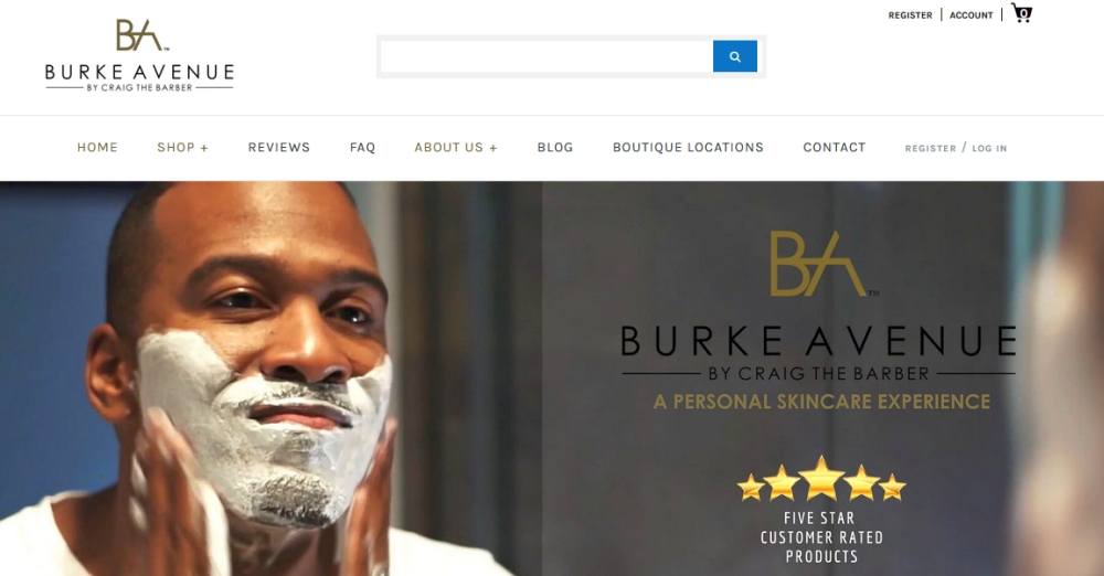 Burke Avenue homepage screenshot