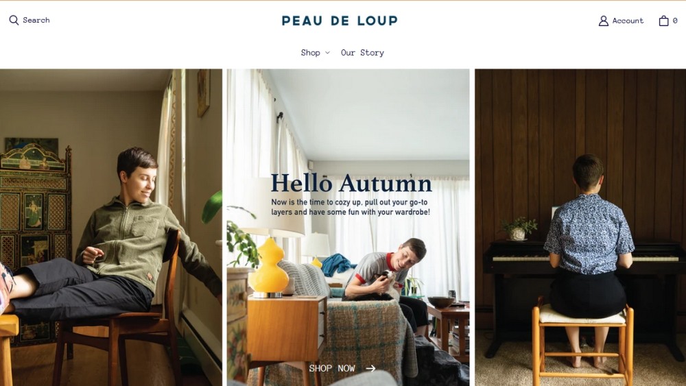 Peau de Loup homepage screenshot