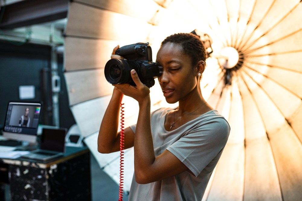 Photographer working on a set