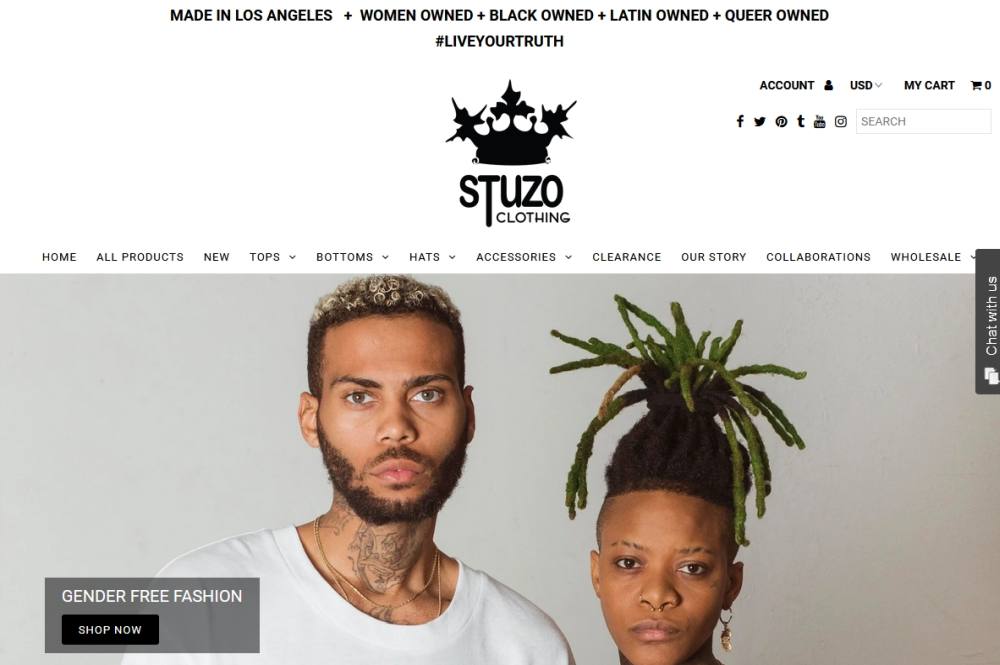 Stuzo homepage screenshot