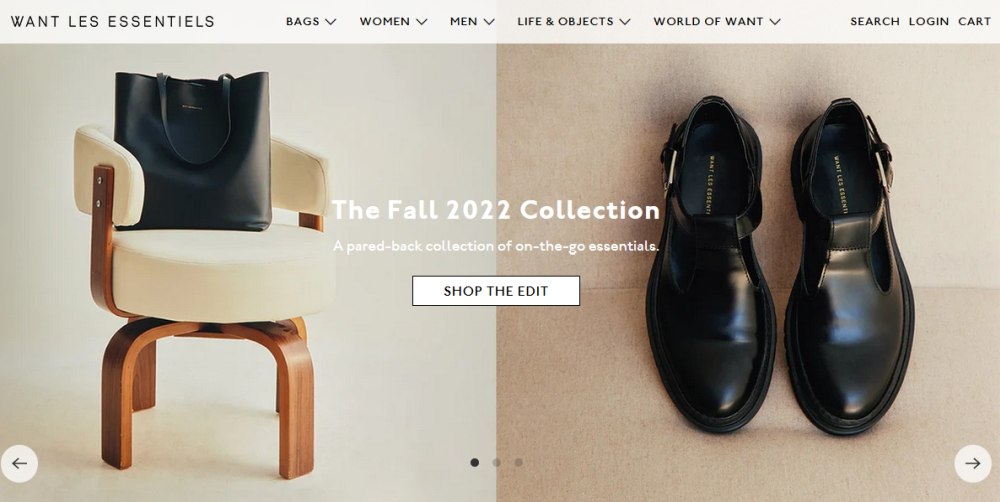 WANT Les Essentiels homepage screenshot